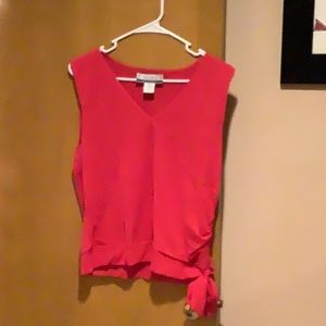 Nine & Co pink side tie shirt